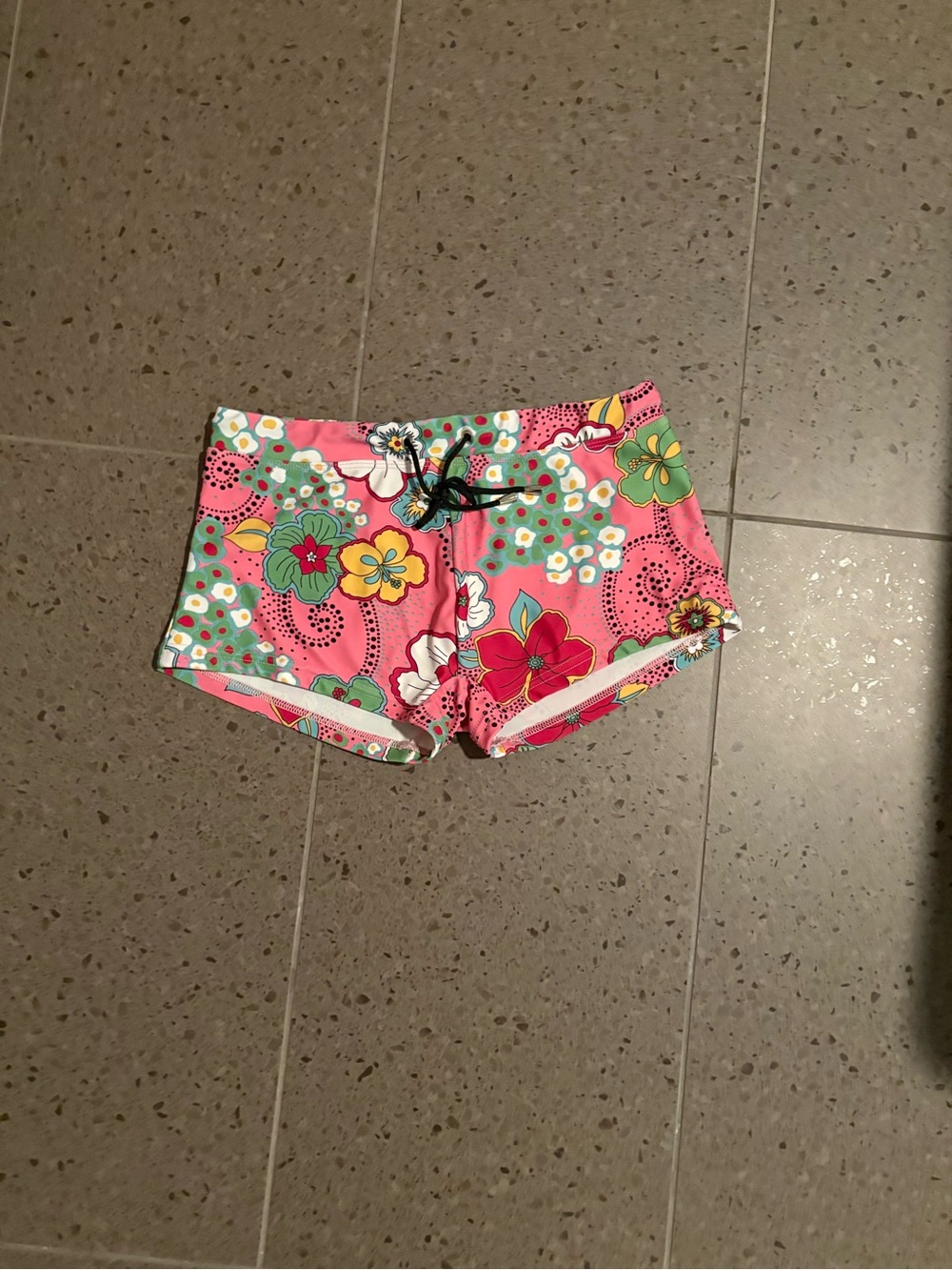Men’s Floral Print Pink Swim Shorts